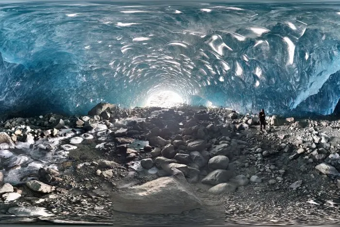 Unbelievable ice cave near Whistler in British Columbia.