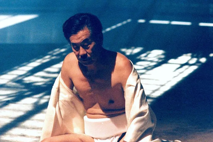 Actor Sab Shimono contemplates in the moonlight.