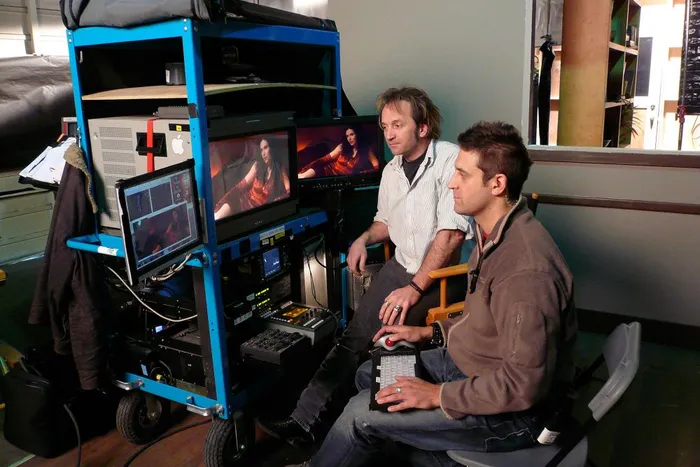 Working in high definition with my digital imaging technician Chris Oben.