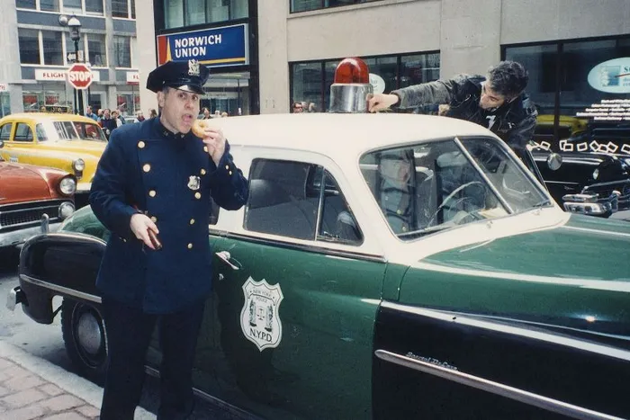Our producer makes a perfect New York cop for his cameo.