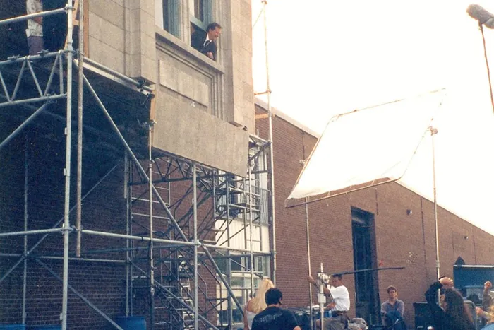 Setting up for a shot of the 23rd floor.