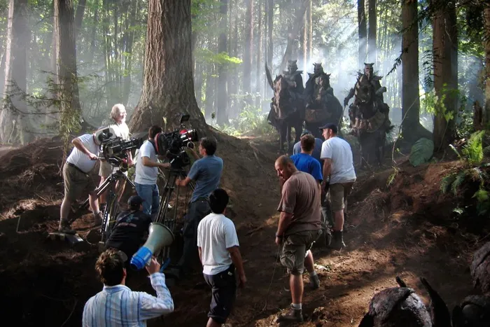 Panaflex and Arri cameras capture the action.