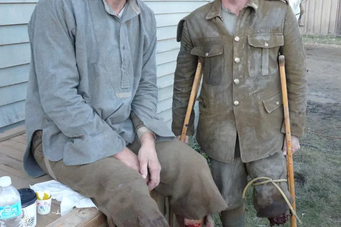 Real amputees were used in the ferocious battle scenes.