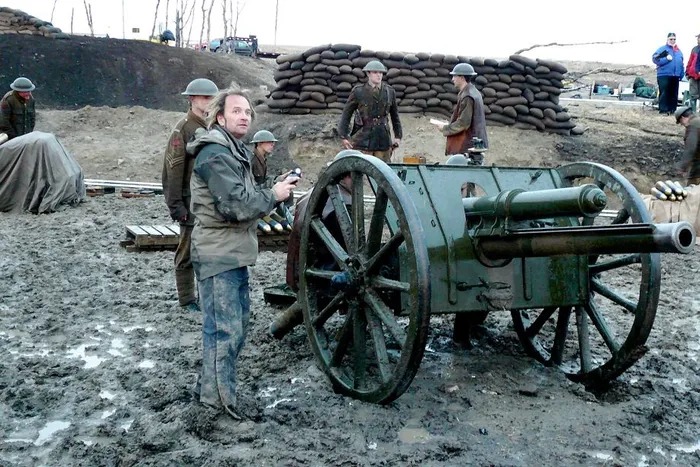 Working with a vintage 18 Pounder artillery cannon from the Great War. It still shoots!